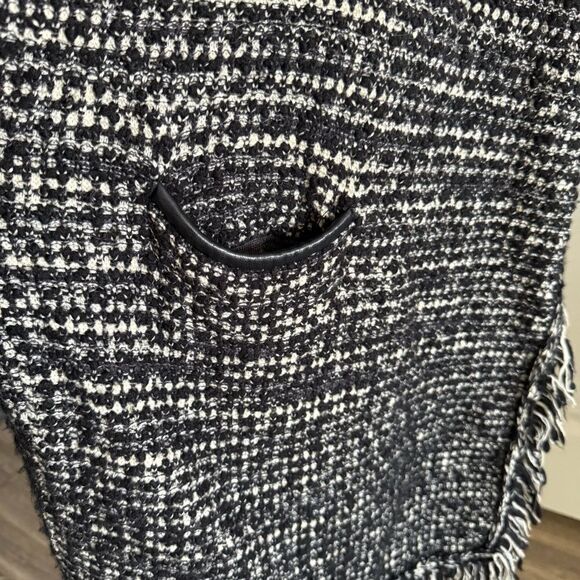 Vince Black Neutral Wool Tweed Open Draped Cardigan Duster Size S - Picture 3 of 8